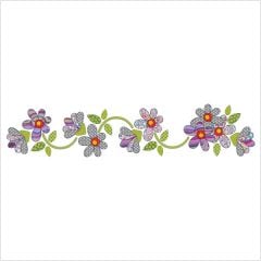 Daisy Dotz - Gray / Purple - Table Runner / Panel