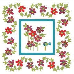 Daisy Dotz - Medium - Red - Applique Quilt 