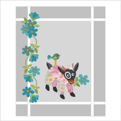 Mama Goat in PJ's - Pink - Applique Quilt Set