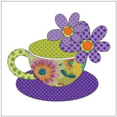 Tea Party - Tea Cups - Green - Applique